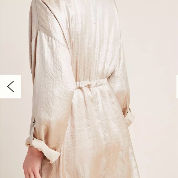 Anthropologie Champagne Anorak Lightweight Metallic Jacket Women’s Size Small - Picture 2 of 12